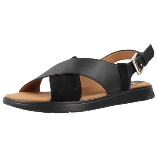 Geox d dandra b, sandali scorrevoli donna, nero, 38 eu