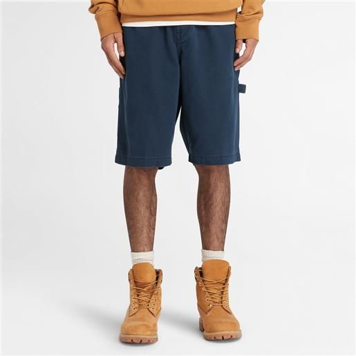 Timberland shorts stile carpentiere in twill pesante da uomo in blu marino blu marino