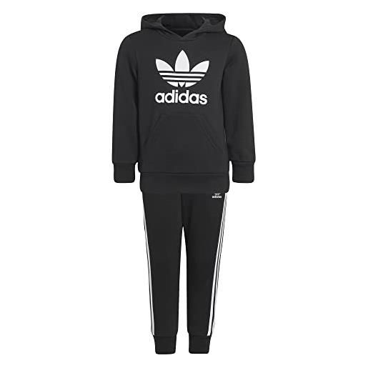 adidas hoodie set tuta da ginnastica, black/white, 7-8a unisex-bambini
