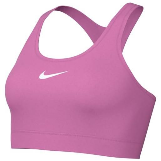 Nike w nk swsh med spt bra reggiseno sportivo, fireberry/white, xs donna