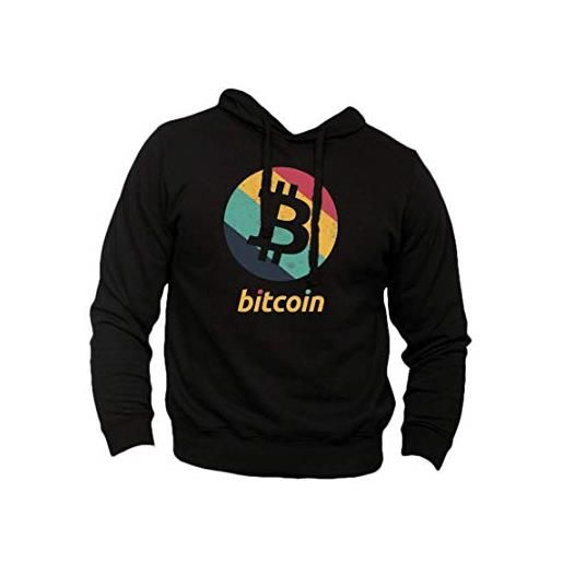 Generico felpa bitcoin criptovaluta finance borsa - hoodie cotone vestibilità regular con cappuccio (bianco, s)