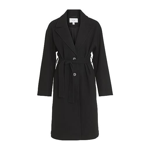 Vila vipoko long coat-noos cappotto lungo, cioccolato, 48 donna