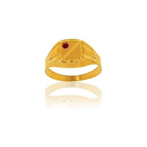 Avenuedubijou anello oro giallo zirconia rubino 18 kt e in oro giallo 750/1000, 24, cod. Aj6293-64