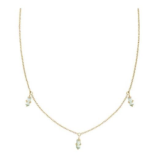 Noelani collana con ciondolo collana da donna in argento 925, con vetro, 37+5 cm, oro, fornita in confezione regalo per gioielli, 2031709
