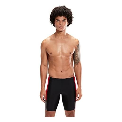 Speedo dive ii jammer da nuoto uomo, nero/fed rosso/tortora, 3xs