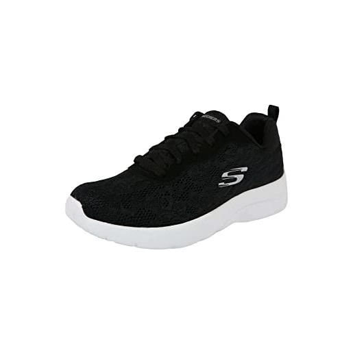 Skechers zapatillas deportivas mujer floral mesh lace up negro, scarpe da ginnastica donna, 37.5 eu
