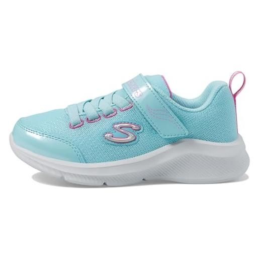 Skechers girls, sneaker, aqua sparkle mesh/pink trim, 43 eu