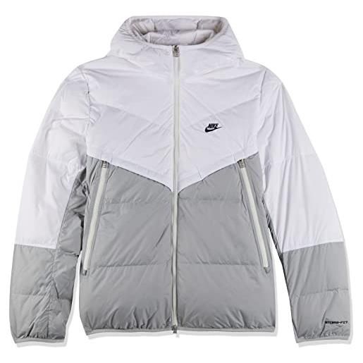 Nike giacca da uomo con cappuccio storm-fit windrunner, bianco/grigio fumo chiaro/vela/nero, medium