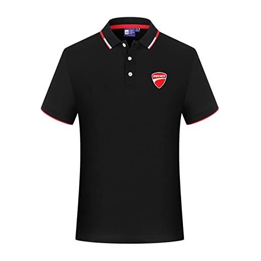 SHMIZZ uomini manica corta per ducati stampati polo magliette a contrasto colori golf tennis casual t-shirt manica corta tè nero||l