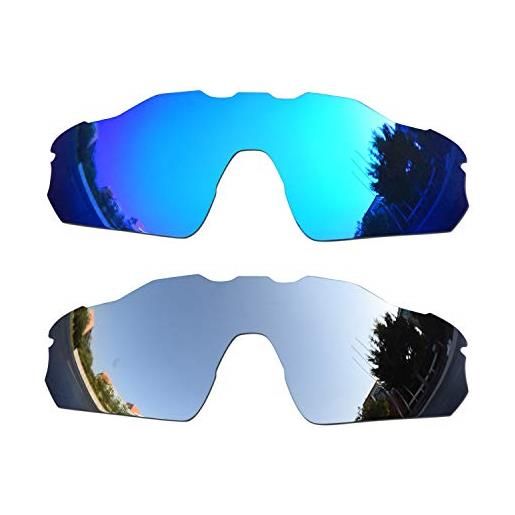 SOODASE per oakley radar ev pitch occhiali da sole blu/argento 2 coppie lenti di ricambio polarizzate