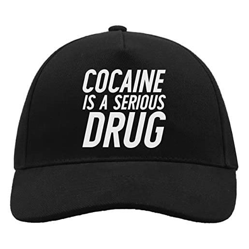 Generic cocaine is a serious drug slogan divertente logo confortevole unisex cotone spazzolato baseball trucker cap con fibbia nero