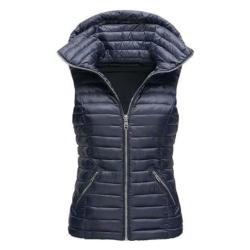 JokeLomple gilet smanicato donna - giacca trapuntata leggera con cappuccio rimovibile packable panciotto dritto collare piumino smanicato elegante leggero per autunno e invernali