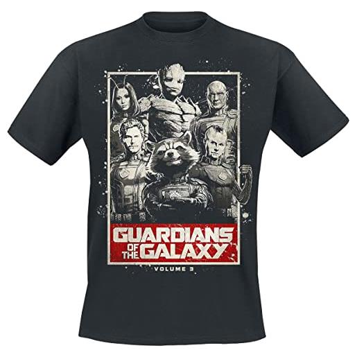 Hasbro guardiani della galassia vol. 3 - the guardians uomo t-shirt nero s 100% cotone regular
