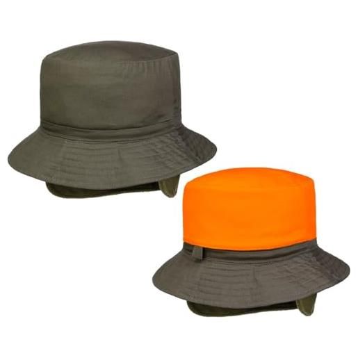 LIPODO cappello con paraorecchie signal bucket donna/uomo - in cotone da pescatore paraorecchie, fodera autunno/inverno - s (55-56 cm) oliva