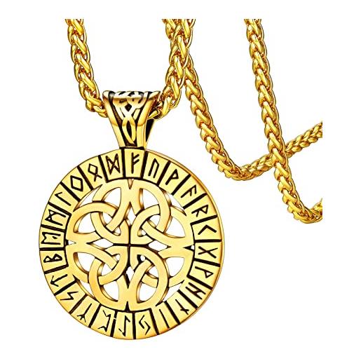 FaithHeart collana con nodo celtico/nodo trinità/croce celtico amuleto gioielli nordici in argento s925 acciaio inox oro placcato antiallergico con confezione regalo