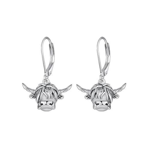 Fryneauy orecchini a forma di fiore, in argento sterling 925, ipoallergenico, per donne e ragazze, argento sterling