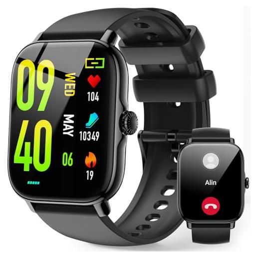 IFMDA smartwatch-uomo-donna-chiamate-bluetooth - 1,85 hd schermo tattile orologio smart watch, 111+ modalità sportive, con cardiofrequenzimetro/spo2/contapassi/monitoraggio del sonno per android i. Phone