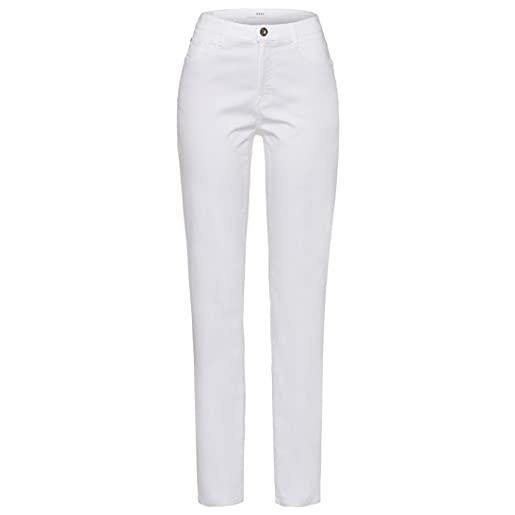 BRAX style carola-pantaloni five pocket in raso di cotone di alta qualità, bianco, 34w x 32l donna