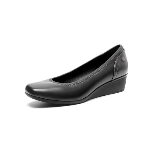 DREAM PAIRS donna scarpe comode con tacco a zeppa eleganti per con classici piattaforme per lavoro aziendali, size 37, blu marino-pu, sdpu2418w