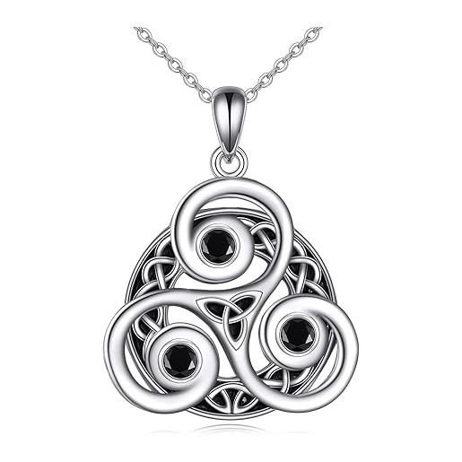 Collana Triskell Unisex in Acciaio Inox 🌑 Argento o Nero 🔮 Amulet