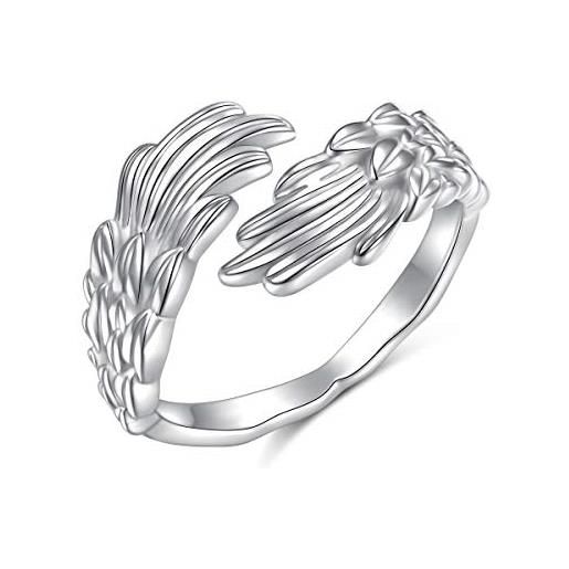 DAOCHONG ali d'angelo regolabili in argento sterling, anello aperto, per donne, uomini, regali di san valentino