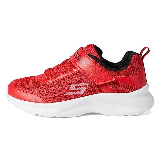 Skechers boys, sneaker, red textile/synthetic/black & silver trim, 43 eu