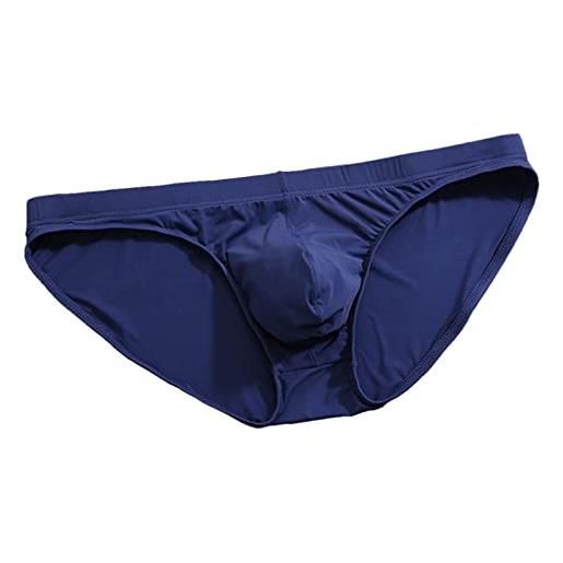 UKKO boxer uomo slip di seta di ghiaccio bikini bikini solido senza soluzione di continuità a vita bassa a vita bassa biancheria intima 3 pezzi-6, xl