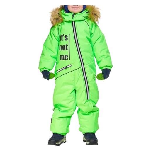 YCBMINGCAN tuta da sci per ragazzi e ragazze, impermeabile, traspirante, con cappuccio ispessito, con cappuccio, antivento, con strisce riflettenti, verde 2, 14-15 anni