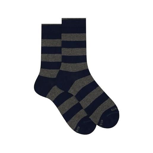 Gallo calze corte uomo cotone blu righe bicolore