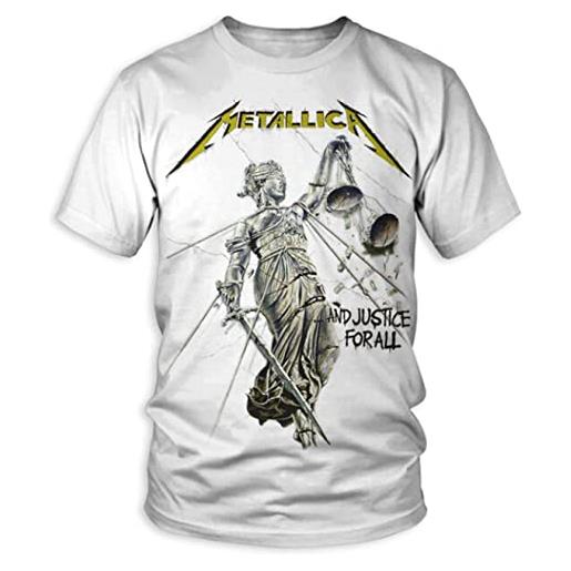 Rock Off metallica justice album cover white ufficiale uomo maglietta unisex (x-large)