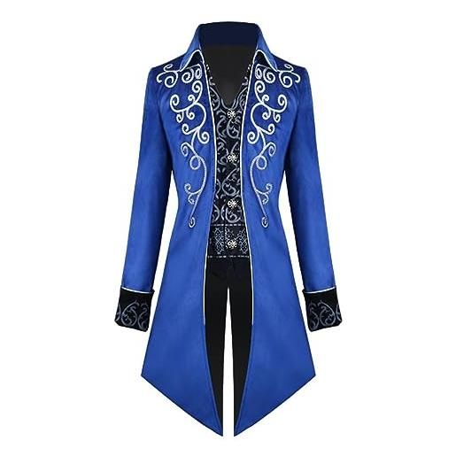NGUMMS cappotto steampunk | giacca da vampiro steampunk vintage frac - giacca gotica da uomo, redingote, cappotto rinascimentale giacca vittoriana da uomo