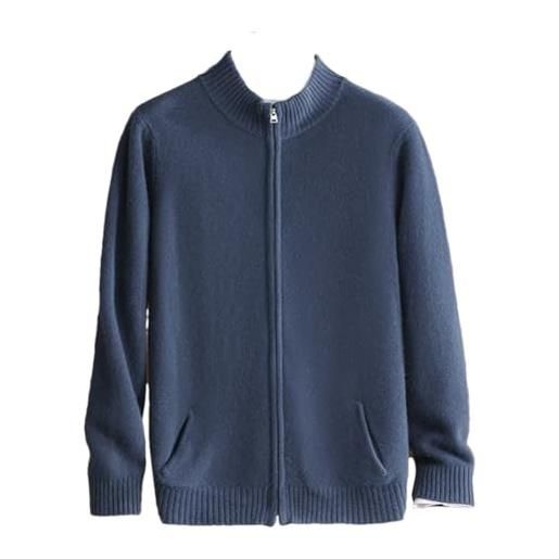 Generic 100% lana merino girocollo maglione cappotto uomo stand collar full zipper cardigan maglione, grigio scuro, l
