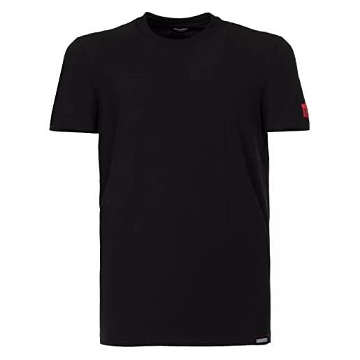 DSQUARED2 tshirt nera patch rossa - xxl, nero