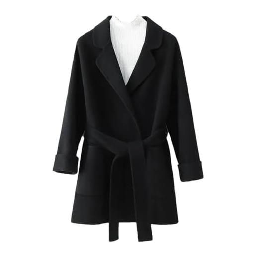 Generic cappotto in lana con cintura corta da donna
