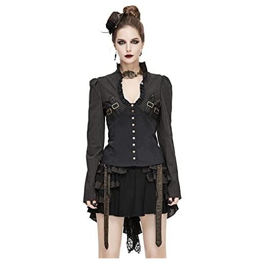 Devil Fashion steampunk scollo a v manica lunga donna rock gotico abbigliamento moto camicette e camicie button-down (xl)