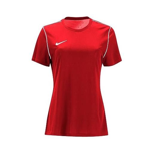 Nike w nk df park20 top ss maniche corte, rosso university/bianco/bianco, xs donna