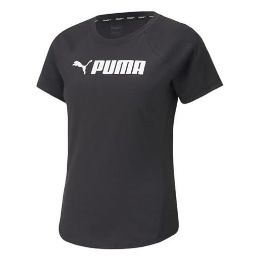 PUMA maglietta fit logo, donna, nero white, m