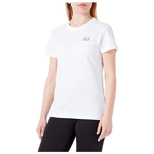 hummel hmlcourt-t-shirt da donna in cotone, s/s, bianco, xl
