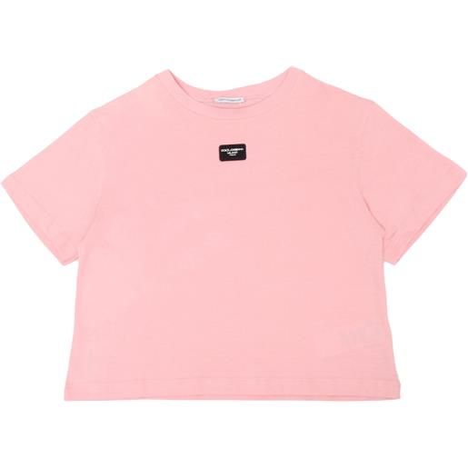 Dolce & Gabbana Junior t-shirt crop-top rosa d&g