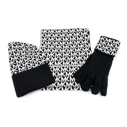 Michael Kors set i sciarpa/cappello/guanti i hat/scarf/gloves i morbida lana acrilica i logo i confezione regalo i, nero , taglia unica