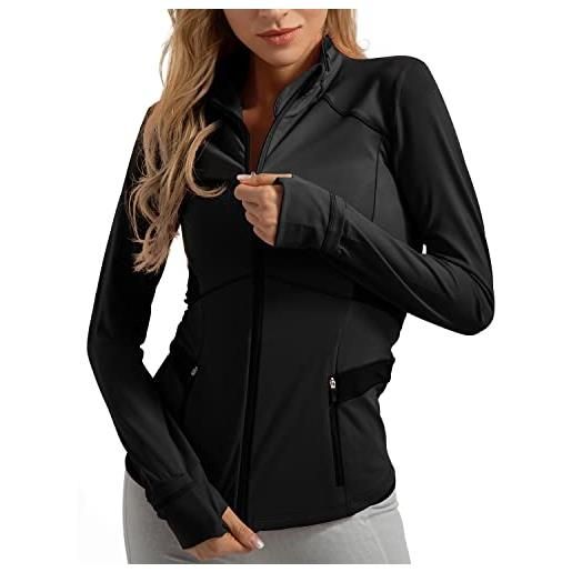 QUEENIEKE queenie ke giacca sportiva da donna slim fit con zip sul pollice colore nero taglia s (4/6)