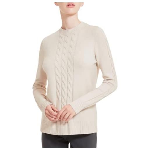 RAGNO maglia girocollo con trecce in misto viscosa color champignon, cammello chiaro4 (art. Da95m9) (xxl)