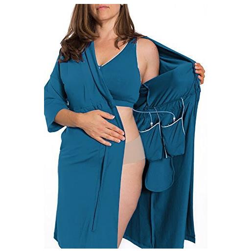 Brobe the vestaglia per convalescenza da intervento chirurgico/cancro al seno - blu - s