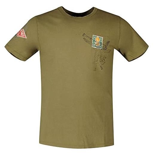 REPLAY t-shirt uomo manica corta con stampa, verde (light military 833), m
