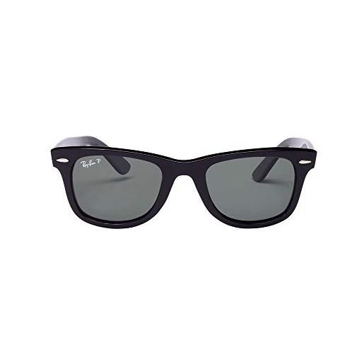 Ray-Ban 0rb2140 901/58 50 occhiali da sole, nero (black/crystal green polarized), unisex-adulto