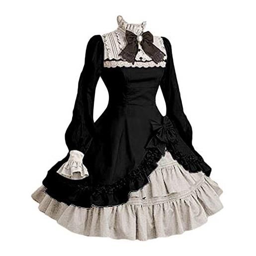 GladiolusA vestito cosplay medievale da donna costume da principessa abito gotico nero xl