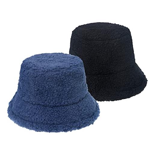 FEOYA cappello da pescatore invernale da donna, alla moda, caldo, in peluche, a2, taglia unica