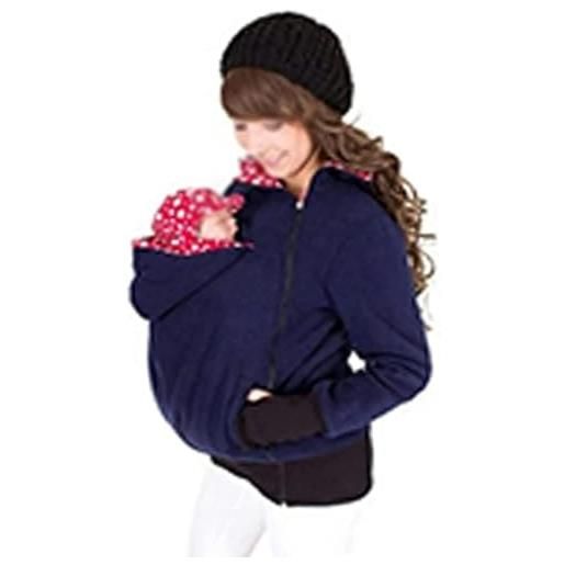 DIXII giacca con cappuccio marsupio cappotto a canguro 3 in 1 morbido e confortevole da donna con cerniera top in gravidanza per neonati, 007, l