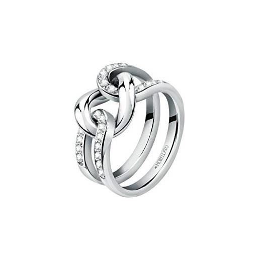 Morellato anello donna, collezione unica, in acciaio, cristalli - sats06012