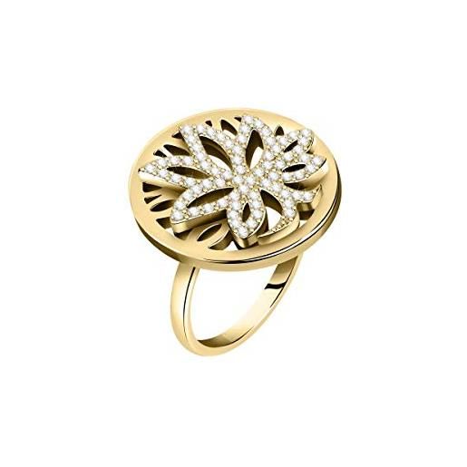 Morellato anello donna, collezione loto, in acciaio, cristalli - satd290